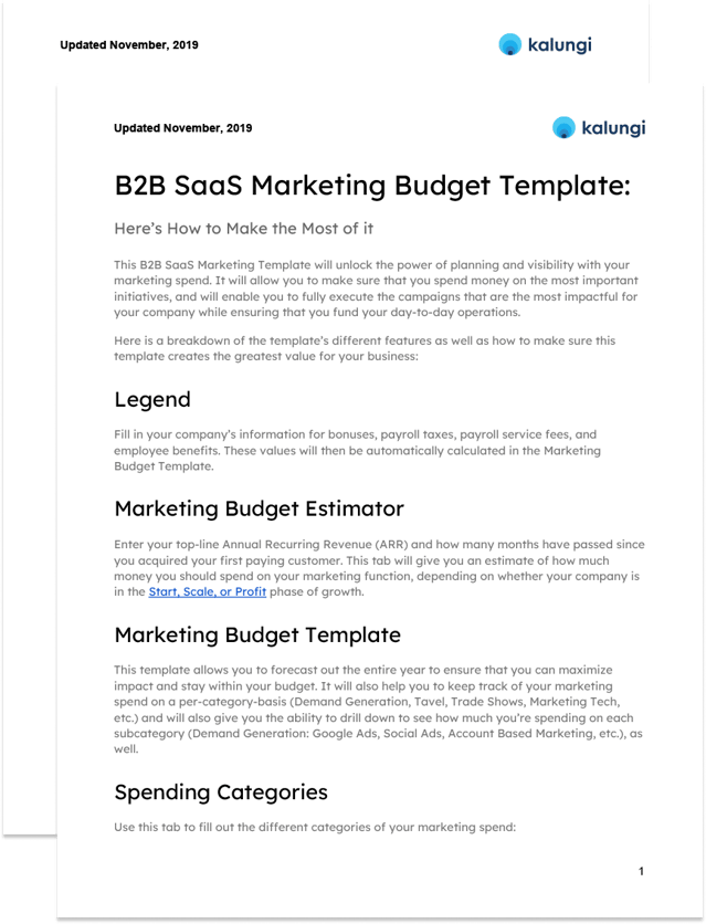 How to create your first SaaS marketing budget [w/Template]